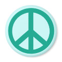 Teal Green Peace Sign Products magnets
