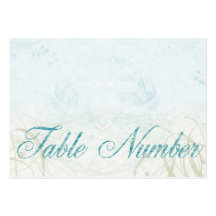Teal & Green Table Number Cards Business Card