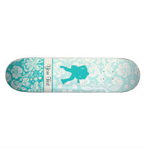 Teal Guitarist Skate Boards