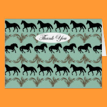 Teal Horse Thank You Card cards