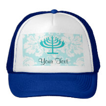 Teal Menorah Hats