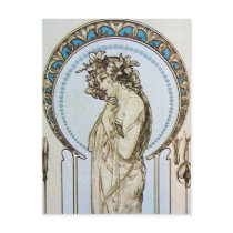 Teal Moon Goddess Post Card