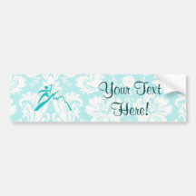 Teal Mountain Climbing Bumper Sticker