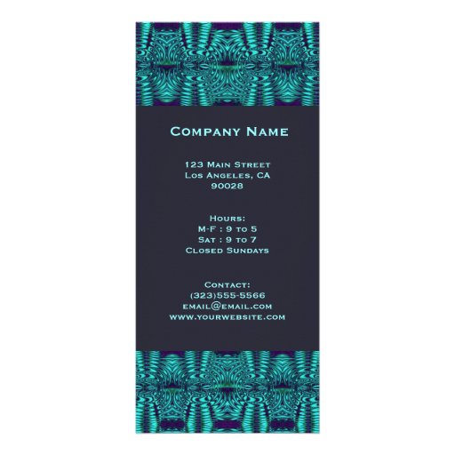 Teal Navy Abstract Custom Rack Card