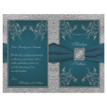 Teal on Pewter Wedding Program flyers
