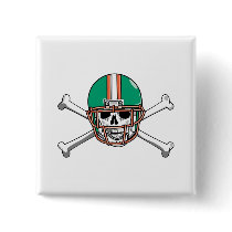 Teal & Orange Skull & Crossbones Football