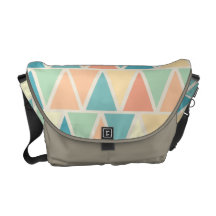 Teal Orange Triangle Pattern Commuter Bags