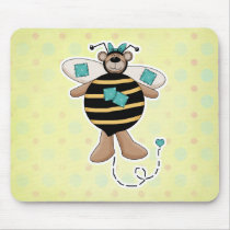 Teal Patches Bumble Bee Bear Mouse Mats
