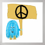 Teal Peace Sign posters