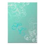 Teal + pearl swirls  Wedding Invitations