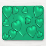 'Teal Pillow Hearts' Mousepads