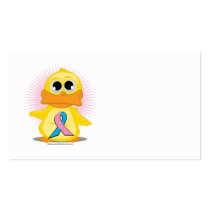 Teal & Pink Ribbon Duck Business Card