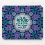 Teal+Purple GeoFractal Art Quote Mousepad