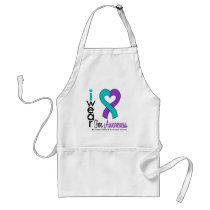 Teal & Purple Heart Ribbon Domestic Violence Aprons