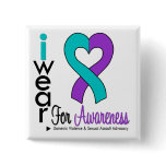 Teal & Purple Heart Ribbon Domestic Violence Pins