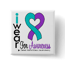 Teal & Purple Heart Ribbon Domestic Violence
