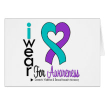Teal & Purple Heart Ribbon Domestic Violence