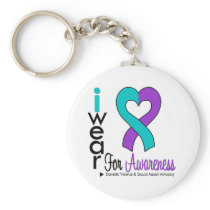 Teal & Purple Heart Ribbon Domestic Violence