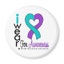 Teal & Purple Heart Ribbon Domestic Violence