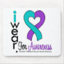 Teal & Purple Heart Ribbon Domestic Violence Mousepads