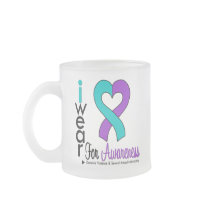 Teal & Purple Heart Ribbon Domestic Violence Coffee Mug