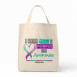 Teal & Purple Ribbon Domestic Violence Awareness bags
