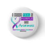 Teal & Purple Ribbon Domestic Violence Awareness Button