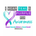 Teal & Purple Ribbon Domestic Violence Awareness t-shirts