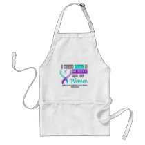 Teal & Purple Ribbon Women Domestic Violence Aprons