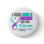 Teal & Purple Ribbon Women Domestic Violence buttons