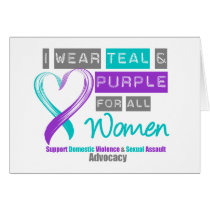 Teal & Purple Ribbon Women Domestic Violence