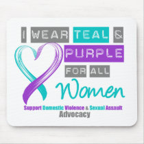 Teal & Purple Ribbon Women Domestic Violence
