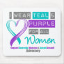 Teal & Purple Ribbon Women Domestic Violence Mouse Pads