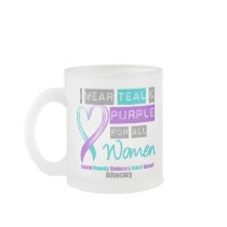 Teal & Purple Ribbon Women Domestic Violence Coffee Mugs
