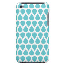Teal Raindrop Pattern Barely There iPod Cover