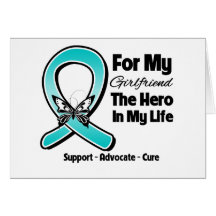 Teal Ribbon For My Hero My Girlfriend Card
