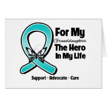 Teal Ribbon For My Hero My Granddaughter Card