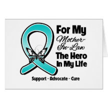 Teal Ribbon For My Hero My Mother-in-Law Card