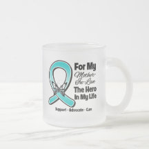 Teal Ribbon For My Hero My Mother-in-Law Coffee Mugs