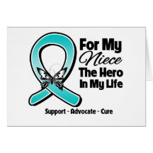 Teal Ribbon For My Hero My Niece Card