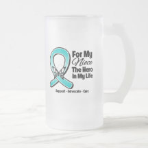 Teal Ribbon For My Hero My Niece Coffee Mugs