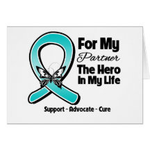 Teal Ribbon For My Hero My Partner Greeting Card