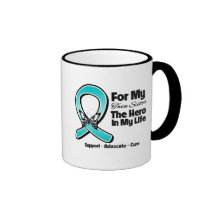 Teal Ribbon For My Hero My Twin Sister Mugs