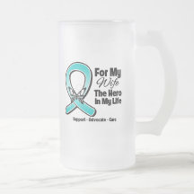 Teal Ribbon For My Hero My Wife Mug