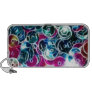 Teal Sequin Fractal Abstract Travelling Speakers