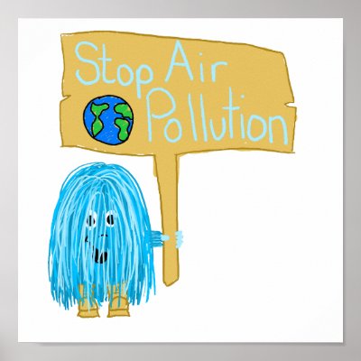 Teal stop air pollution posters by PeacePeople