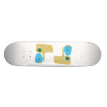 Teal stop air pollution skateboard deck