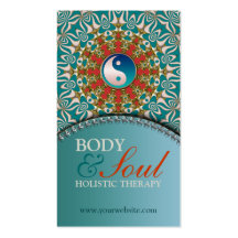 Teal Sunshine New Age Yin Yang Business Card