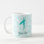 Teal Surfing Girl Mug