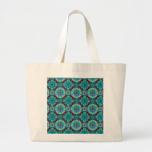 Teal Tile Canvas Bags